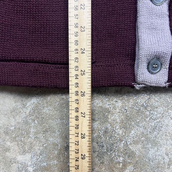 Vintage 40s Cardigan Sweater Varsity 42 Adult S/M Crescendo Music School Wine - Picture 7 of 11